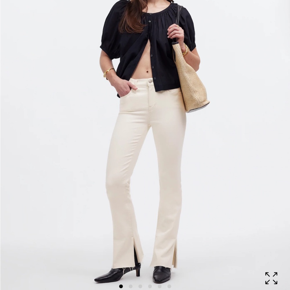 Madewell Kickout full length jeans in cream
